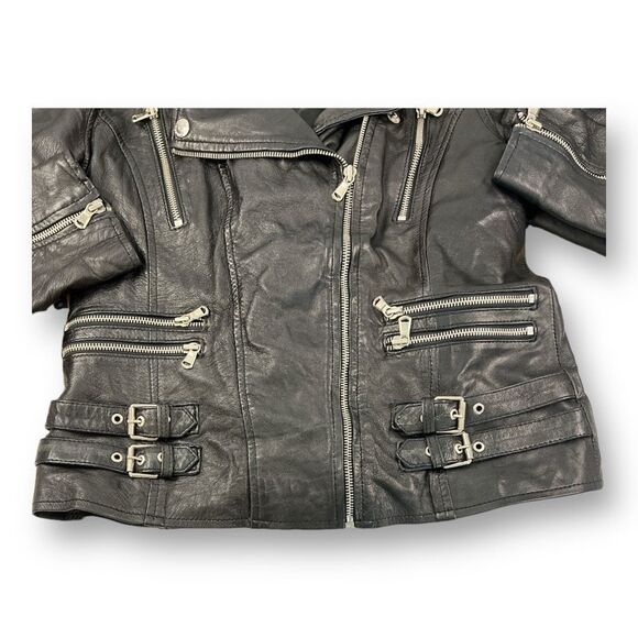 Aviatrix Leather Biker Jacket Size 2XL but fits like a size L. - Picture 6 of 7